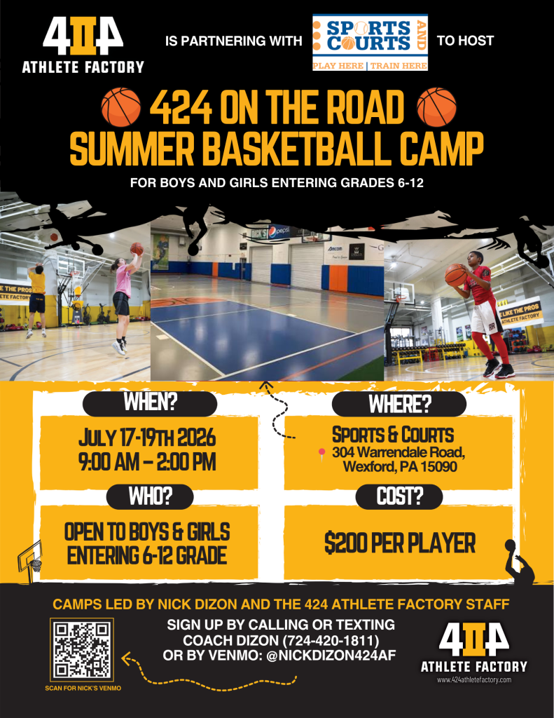 424 On The Road Summer Basketball Camp at Sports and Courts, July 17-19 2026